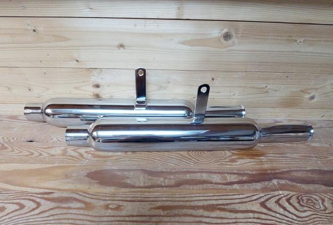 Ariel 350 500 cc Burgess Plunger Twinport Silencer Pair 1 3/4" 