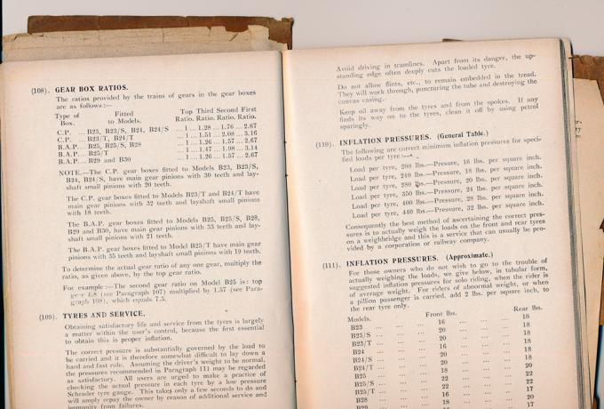 Sunbeam Instruction Book for all 1939 Mod. original used