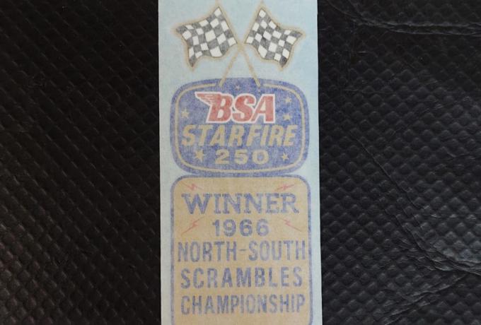 BSA Star Fire 250 1966 Winners Tank Top Vinyl Transfer / Sticker
