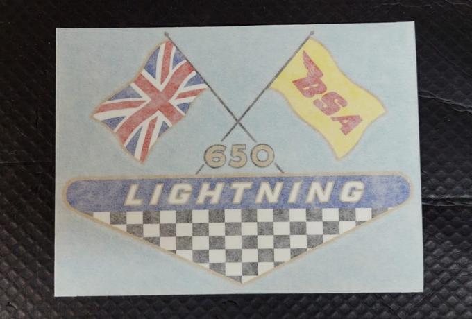 BSA 650 Lightning Panel Vinyl Transfer / Sticker 1968