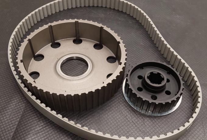 Triumph Belt drive kit, Pre unit, Rigid Frame, Alloy
