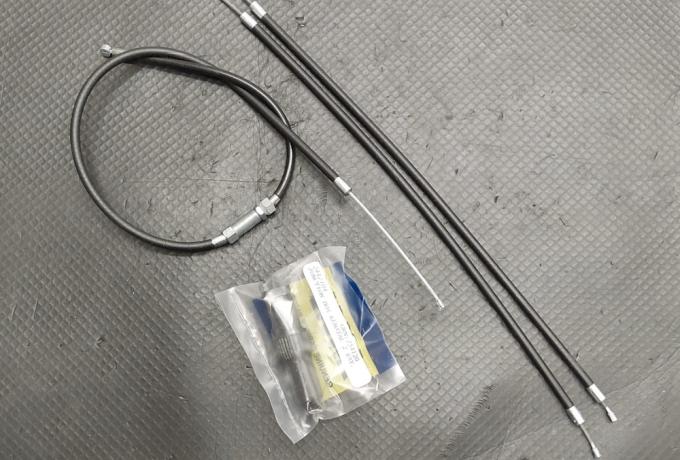 Throttle Cable Set. Norton Dominator 88/99 Amal 376 UK Handlebars c/w J/Box