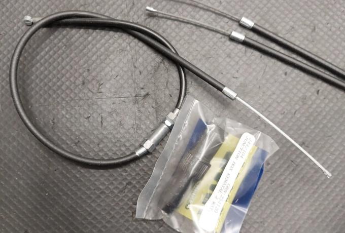 Throttle Cable Set. Norton Dominator 88/99 Amal 376 UK Handlebars c/w J/Box