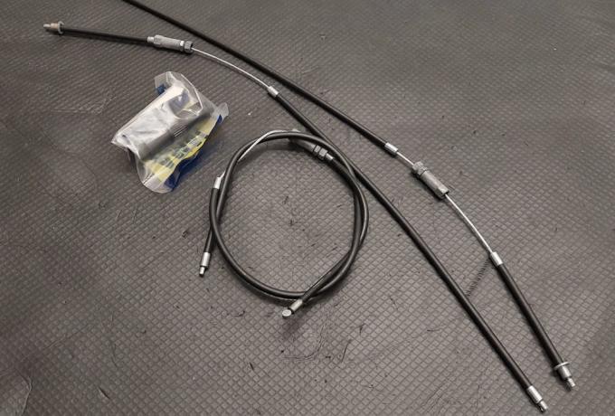 Triumph T140 MKI Carb UK. Amal Throttle Cable Kit with Junction Box