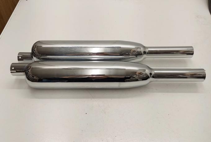 Triumph Silencer High Level Silencer. 1 1/2" chrome / Pair