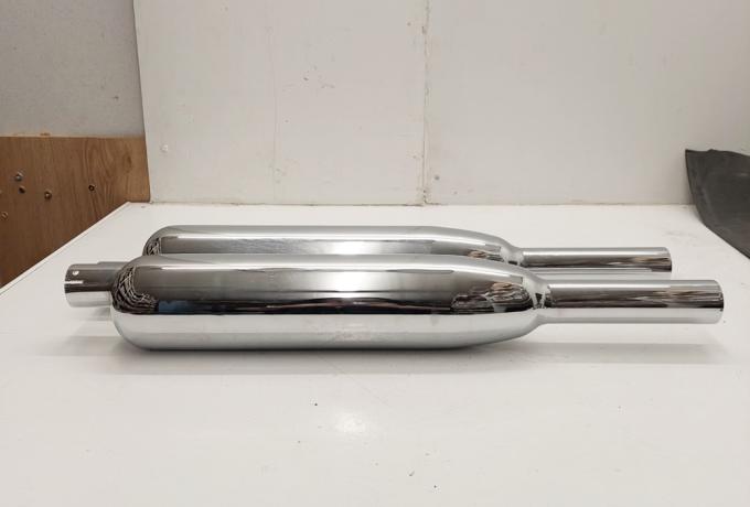 Triumph Silencer High Level Silencer. 1 1/2" chrome / Pair