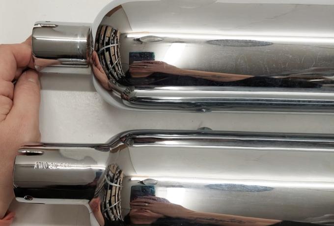 Triumph Silencer High Level Silencer. 1 1/2" chrome / Pair