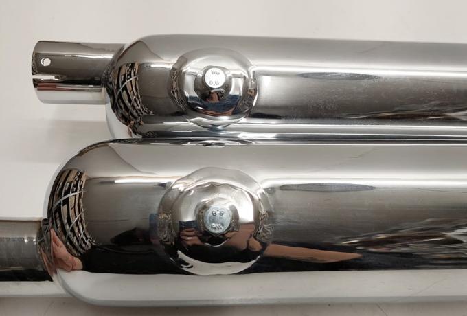 Triumph Silencer High Level Silencer. 1 1/2" chrome / Pair