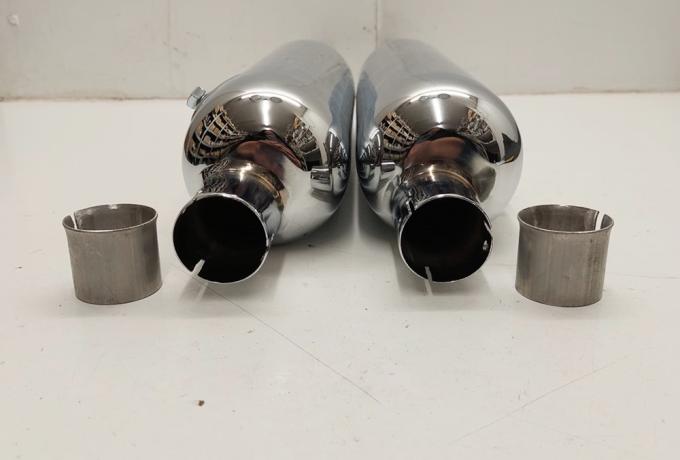 Triumph Silencer High Level Silencer. 1 1/2" chrome / Pair