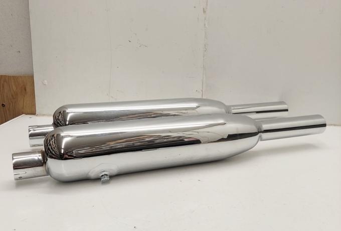 Triumph Silencer High Level Silencer. 1 1/2" chrome / Pair