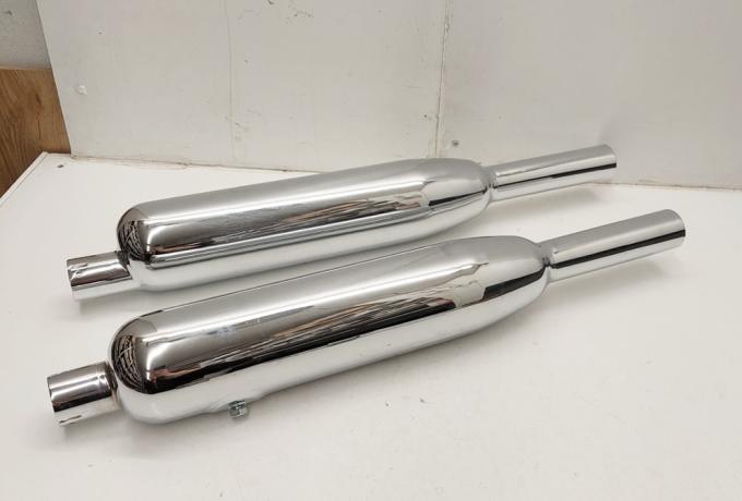 Triumph Silencer High Level Silencer. 1 1/2" chrome / Pair