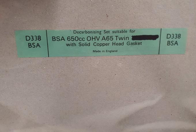 Decoke Gasket Set BSA 650 OHV A65 Twin with solid copper gasket 