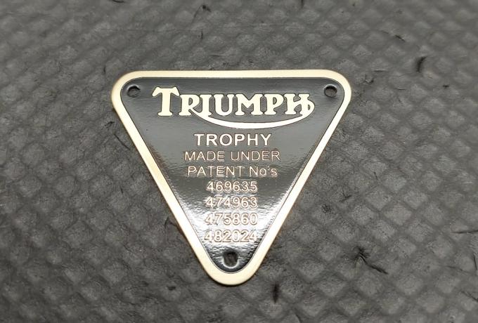 Triumph Patent Plate Marked Trophy Gold