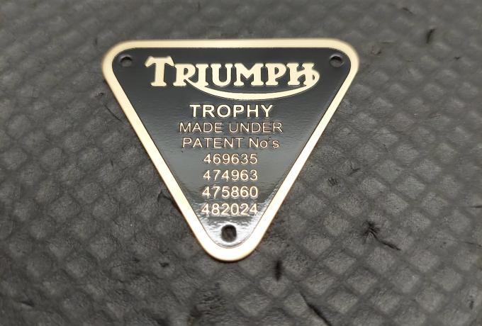 Triumph Patent Plate Marked Trophy Gold