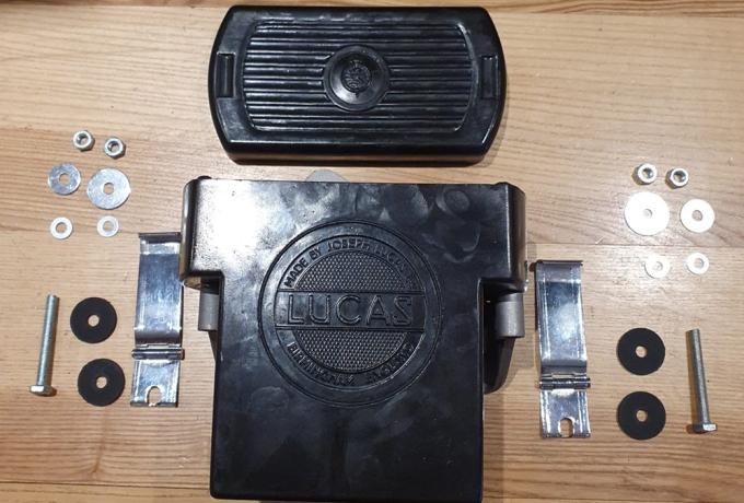 Lucas T-Battery Holder. Battery Case, Battery Clips. Mounting Set