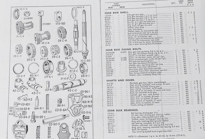 Matchless 1949 "Clubman" Models Spares List, Copy