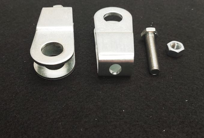 Triumph T140 Rear Wheel Chain Adjuster Pair with Bolts and Nuts