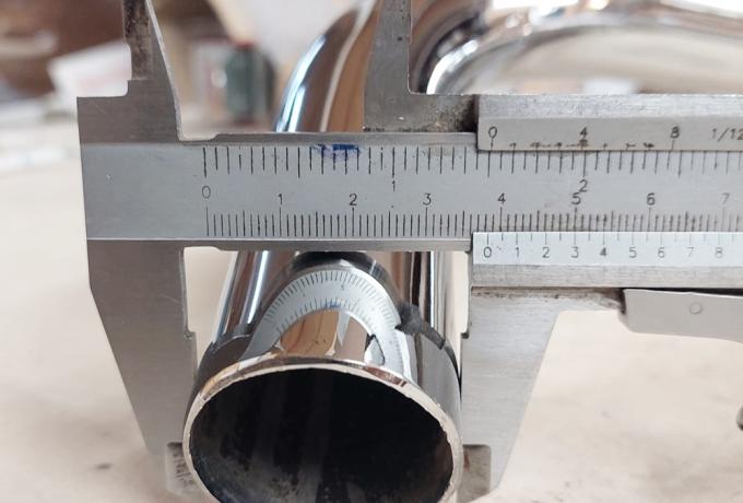 Matchless 350 Exhaust Pipe under Footrest 1 1/2" chrome 1946-48