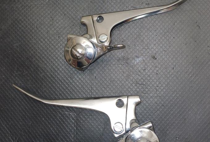 Brake- and Air/Choke Lever RHS combined +Clutch lever Doherty combined with Magnetolever 1" 25.4 mm. Doherty PAIR 