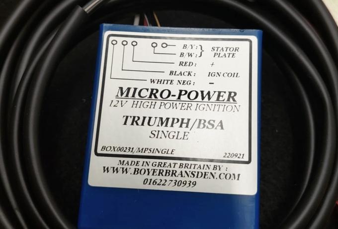 Boyer Micro Power Ignition Kit Triumph/BSA Single Side Point 12V
