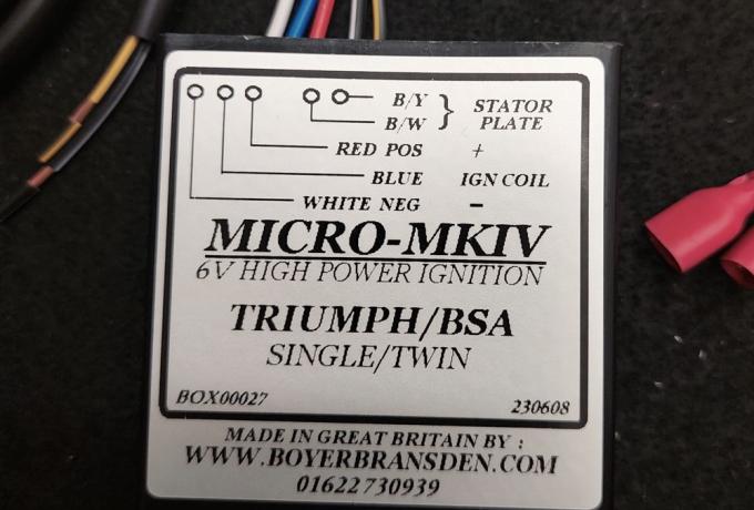 Boyer MKIV Ignition Kit. Triumph/BSA. Single/Twin 6V