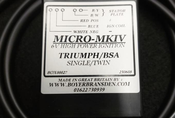Boyer MKIV Ignition Kit. Triumph/BSA. Dist. Single 6V