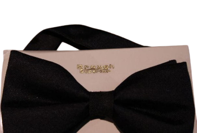 Brough Superior Plain Silk Black Bow Tie