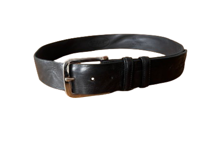 Brough Superior Leather Belt, black