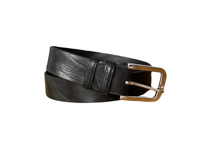 Brough Superior Leather Belt, black