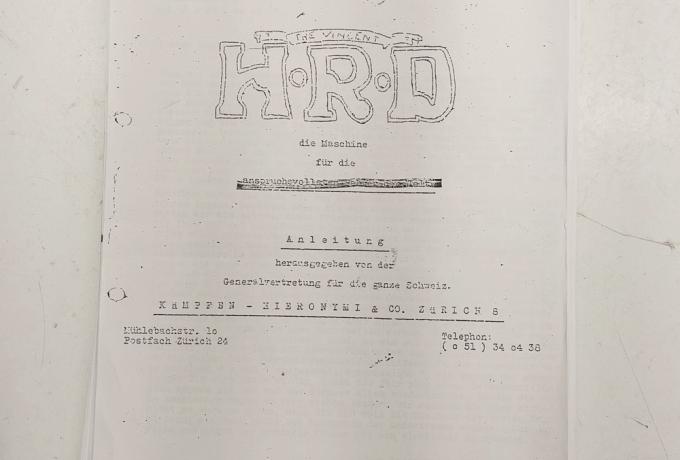 Vincent HRD Service Sheet in German Copy 