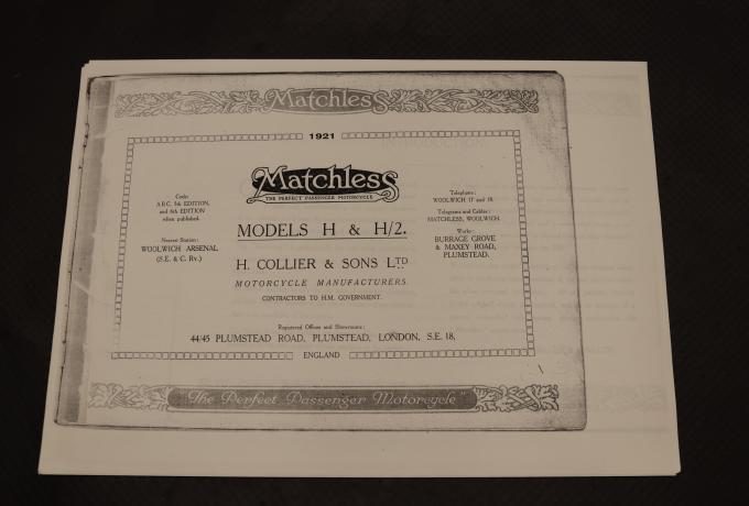 Matchless Model.H Catalogue 1921 copy
