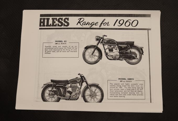 Matchless Peliminary List 1960 Catalogue copy