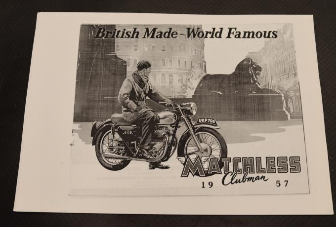 Matchless Clubman 1957 Catalogue copy