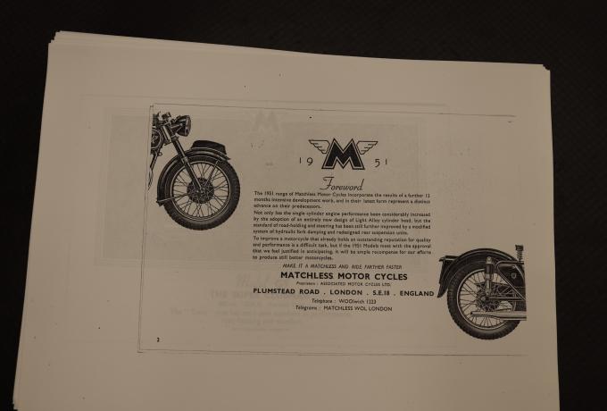 Matchless 1951 Catalogue copy