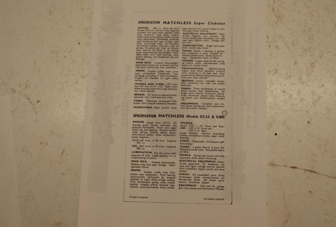 Matchless Clubman Catalogue 1949 copy