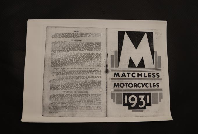 Matchless Motorcycles Katalog 1931 kopie