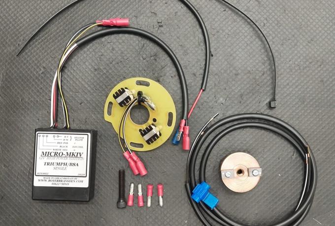 Boyer AJS/Matchless Single Side Points MKIV High Power Ignition 12v 3" Back Plate