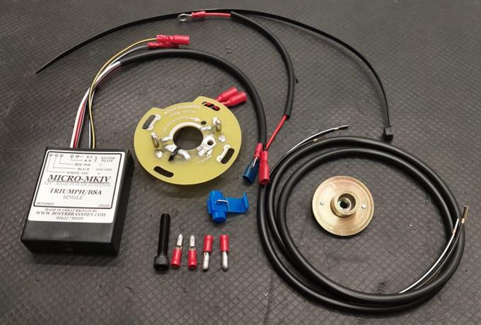 Boyer AJS/Matchless Single Side Points MKIV High Power Ignition 12v 3" Back Plate