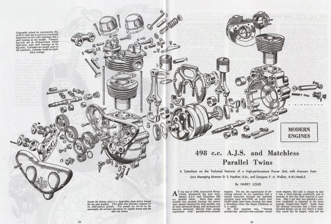 AJS/Matchless 498 cc parallel Twins Drawing