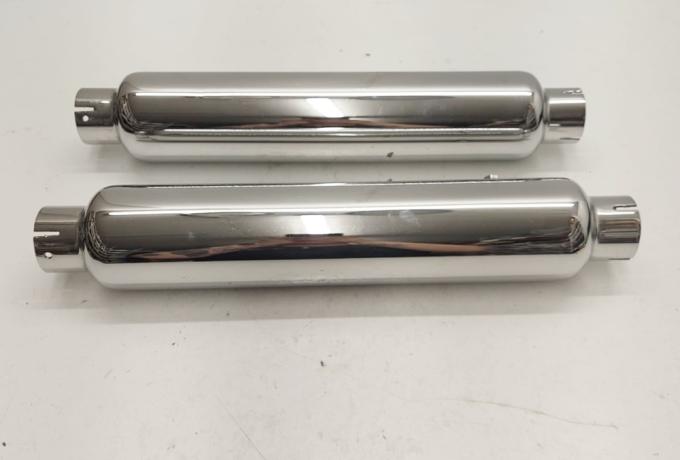 Rudge Ulster Low Level Silencer 1 3/4" Chrome 1933-1940 / Pair