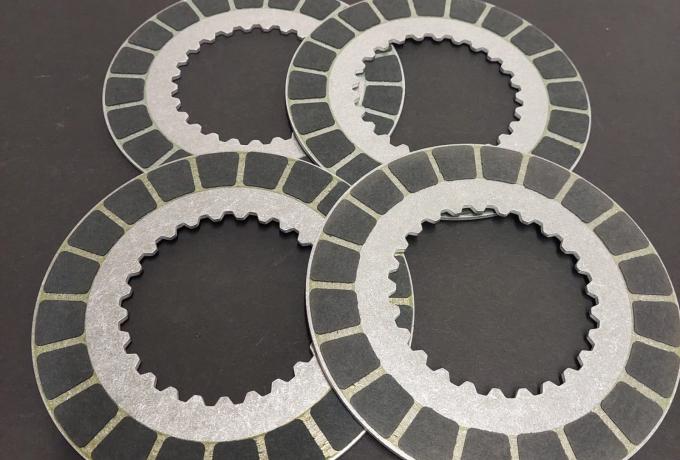 Norton Commando 750 Clutch Plate Set of 4, Bonded metal friction plates
