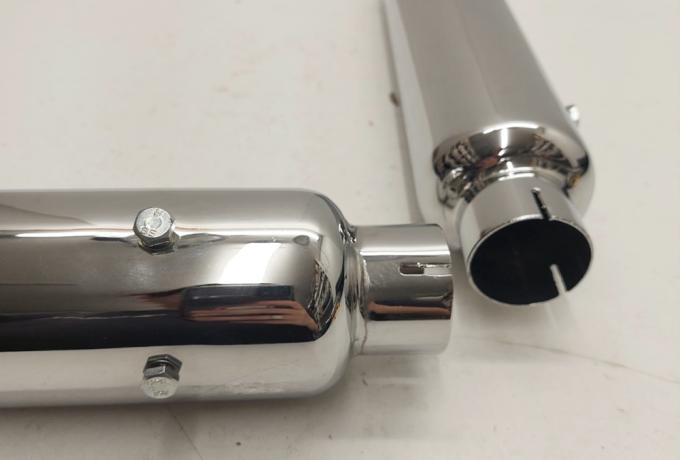 Rudge Ulster Low Level Silencer 1 3/4" Chrome 1933-1940 / Pair