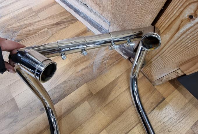 Norton Commando Balanced Exhaust Pipe Set. Stainless Steel