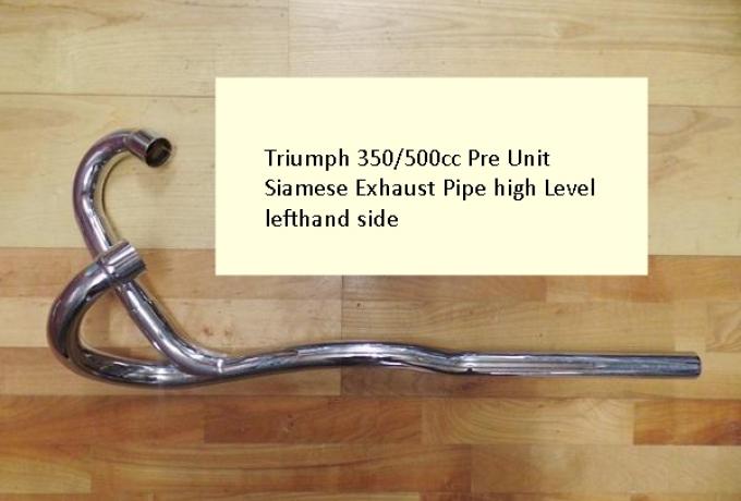 Triumph 350/500cc Pre Unit Siamese Exhaust Pipe high Level lefthand side
