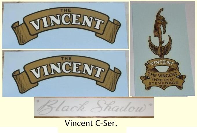 Vincent Black Shadow D-Ser. Aufkleber/Abziehbild Satz