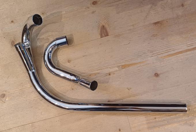 Triumph Auspuffrohr/Auspuffkrümmer Low Level 2in1 500ccm  Pre Unit Push Over Stubs  rechts 