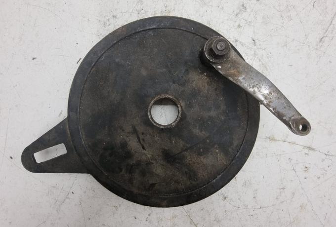 Ariel Brake Plate back with Brake Shoes 7" used