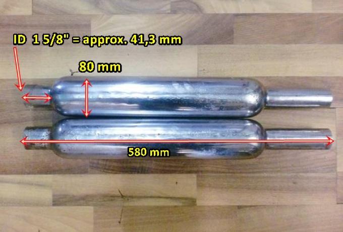 Bsa/Triumph Original Burgess Silencer Pair 41mm 1 5/8" NOS