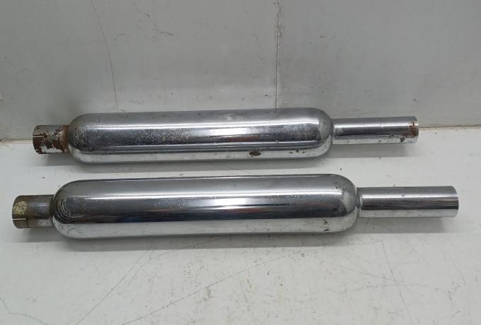 Bsa/Triumph Original Burgess Silencer Pair 41mm 1 5/8" NOS