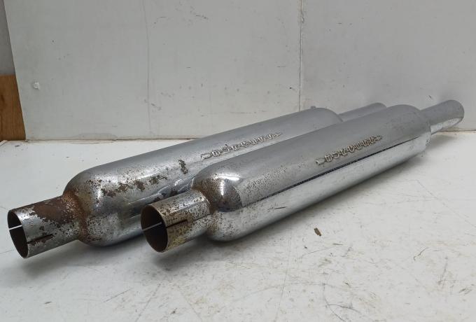 Bsa/Triumph Original Burgess Silencer Pair 41mm 1 5/8" NOS